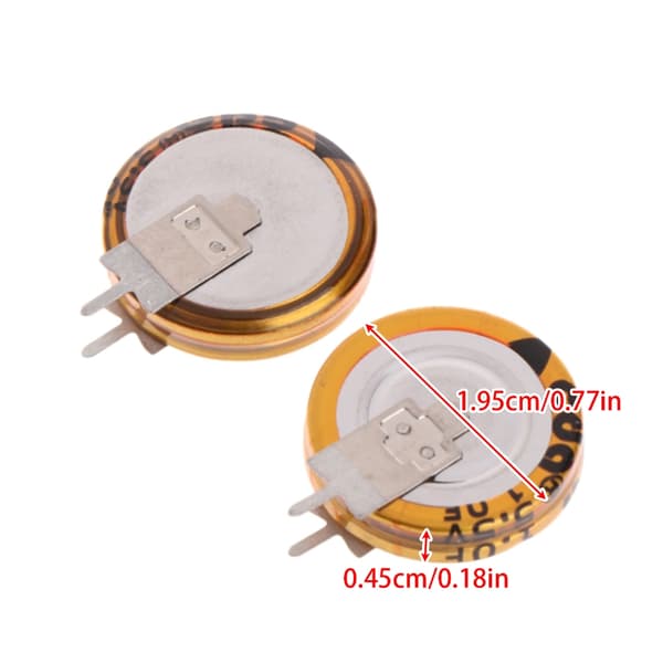 2 st Universal 5.5 V 1.0F Superkondensator V-typ Knapp för Smart 5mm Kapacitans