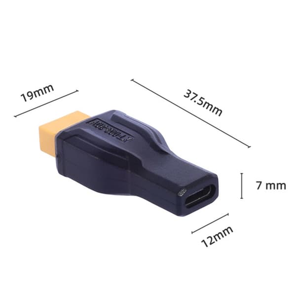 XT60 til USB C Adapter Fjernstyrte Droner Hann Hunn Kobling Konverter Plugg Adapter for Batteridrone Tilbehør XT60 input