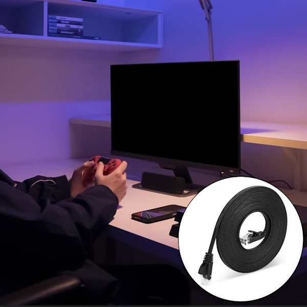 Ethernetkabel Cat6 Lan-kabel CAT6 RJ45 Netværkskabel Patchkabel til bærbar computer Black 2m