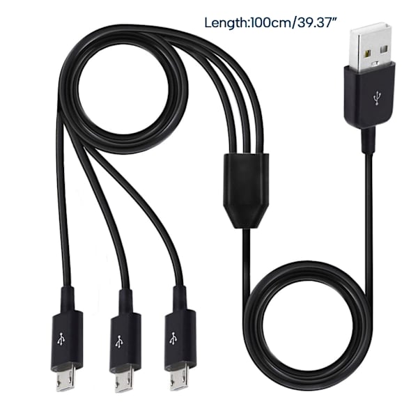 Micro USB Splitter Kabel Data Synk Adapter Kabel Split Micro USB Anslutning White