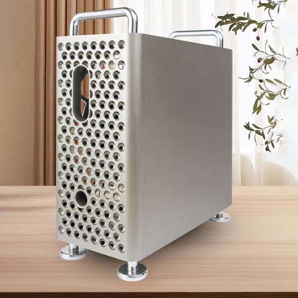 Skrivebordsstander til Mini Desktop Vertikal Holder Fuld Beskyttelse Nem Installation Silver