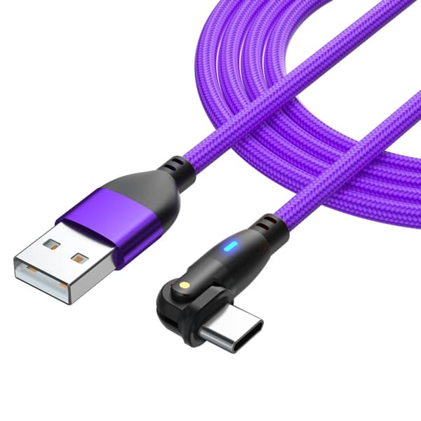 Fleksibel USB A til C-kabel USB til USB C-kabel for 3A-lading og 480 Mbps datakabel Purple Micro 1m