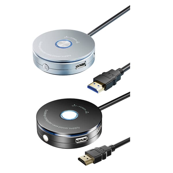 Stationær computer strømknapper strømforsyning kontrol adapter kabel ekstern PC strømknap stationær computer bundkort Silver