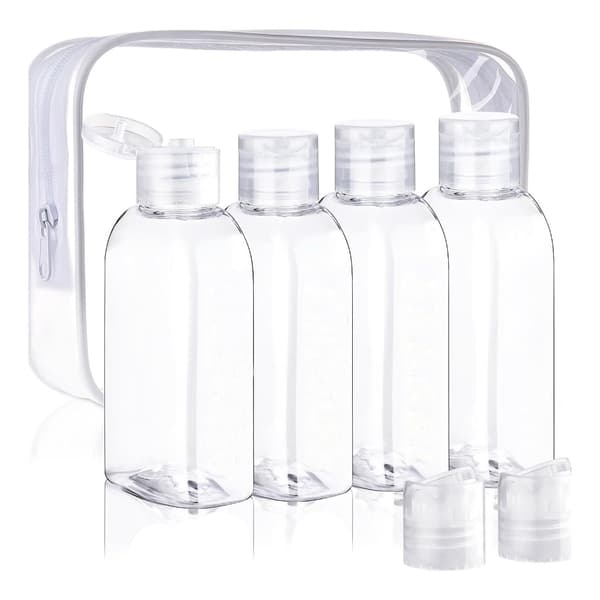 4-delars reseflaskset 100 ml Flip Caps Tom dispenser för kosmetika Transparenta och läcksäkra förvaringsflaskor