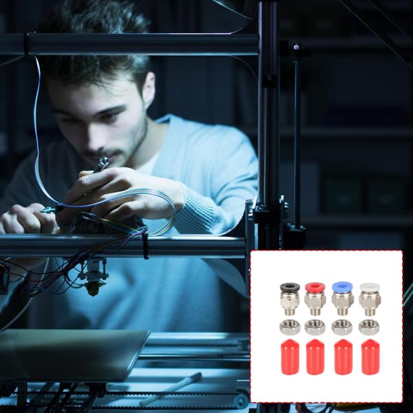 Sæt med metal- og plastikføderørforbindere til 3D-printer med glat glidende design og tætningshætte Suit D