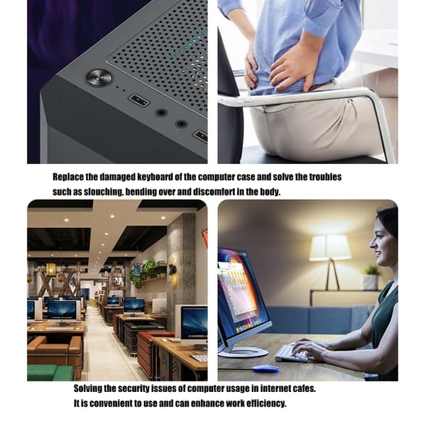 Computerstrømafbrydere Forlængerkabel med USB2.0-hub og lys LED-indikator for nem skrivebordsbetjening