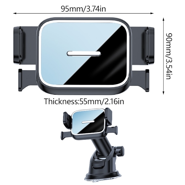 Bilhållare för biltelefon, justerbar instrumentbräda, luftventilationsfäste Suction cup model