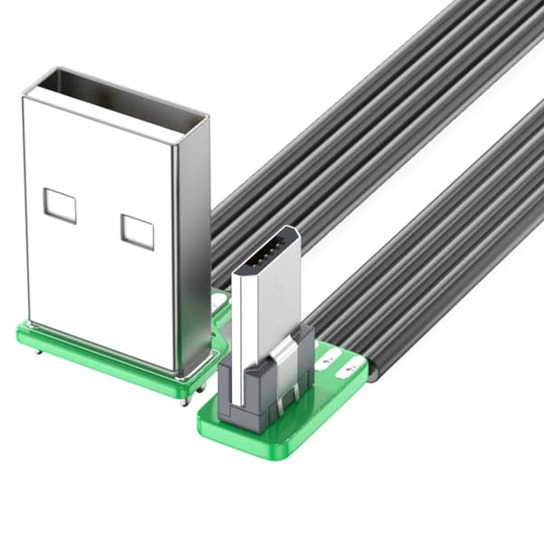 90 Graders USB til Microed USB-kabel for effektiv opladning og datasynkronisering 480 Mbps 10cm - USB left