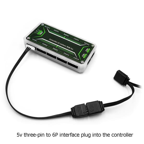 Fan Controller Adapterkabel 5V ARGB 3-pin til 6-pin/4-pin Konverter til Coolmoon 6pin