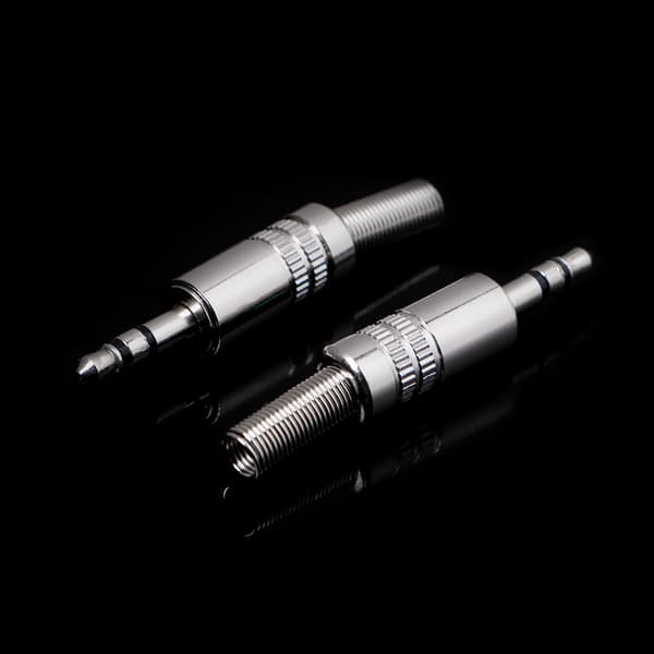 5 stk. metall 3,5 mm 2-ring 3P stereo jackplugg kabel loddeadapterterminal for w