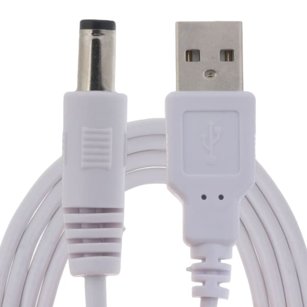 USB 2.0 han til DC 5.5mm x 2.5mm han strømkabel til router højttaler LED lys 1m