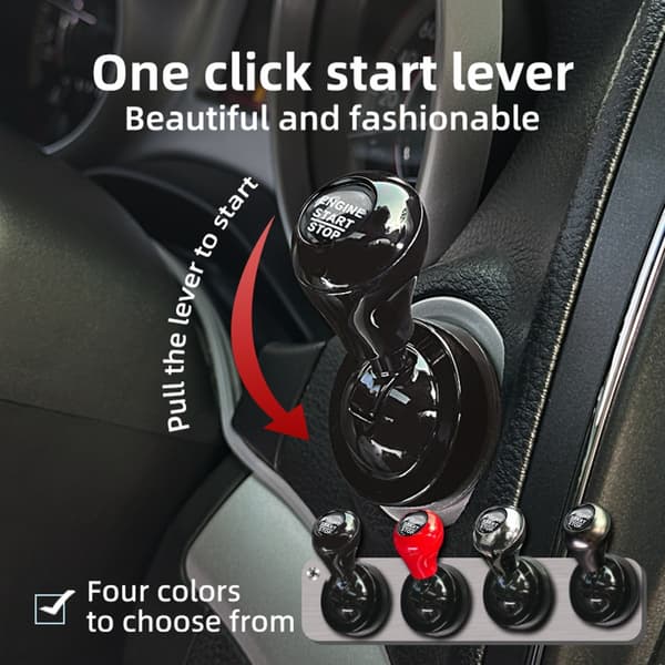 Vippearmsdæksel til bilens tændingsknap, enkelt trykstart, ergonomisk Silver car