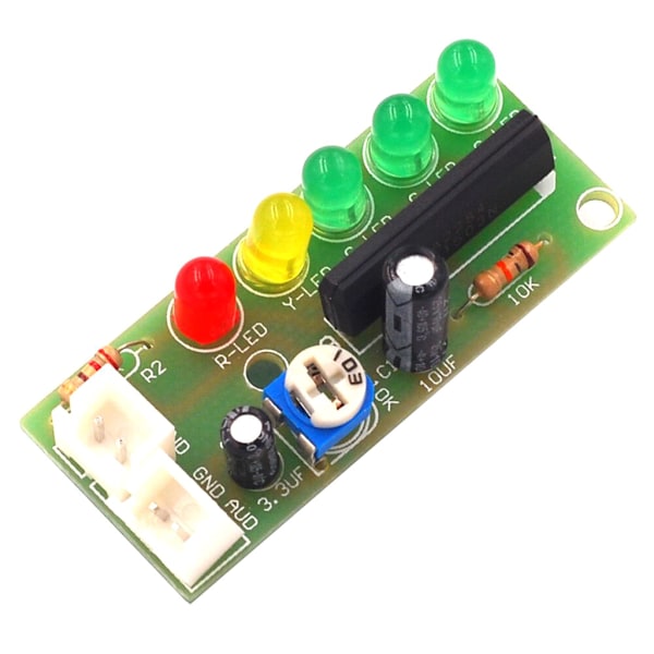 3,5V-12V Strömförsörjning Ljud Spänningsnivåindikator Batterikapacitetsindikator Röd Grön LED Voltmeter Volym VU-mätare