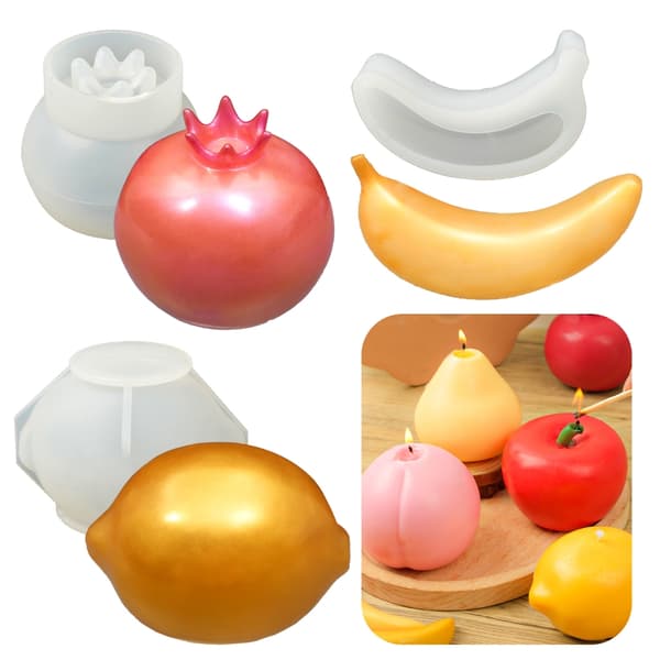 Frugttema silikone lysforme til epoxyharpiks, lys, sæbe, chokoladeforme Pomegranate