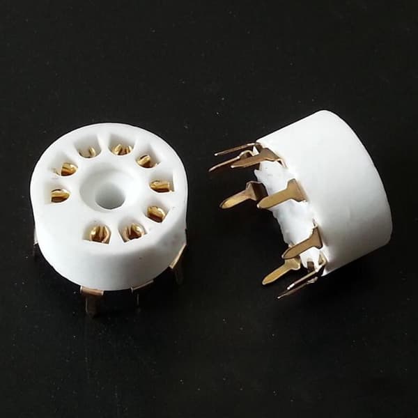 Högkvalitativa kopparpläterade/tenn-fosforrörsocklar för 12AX7/12AU7 ECC83, ECC82 Copper Tin Phosphoru