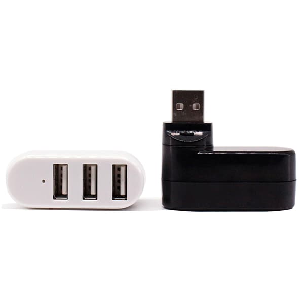 USB-hubbar 3 portar USB 2.0 Hub Mini roterande splitteradapterhubb för PC Notebook Black