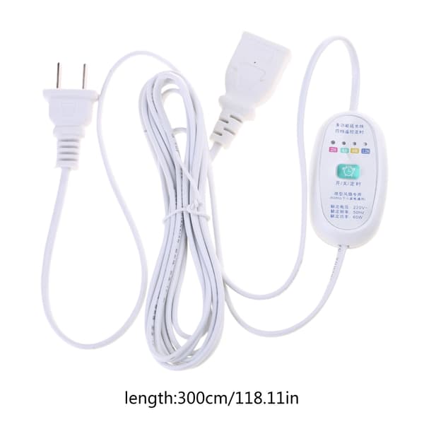 Universal 110V 220V 60W fjernbetjent strømkabel 2-12 timers timerledning til ventilatorlampe