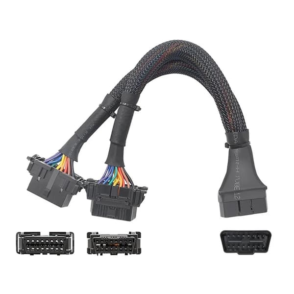 Forlengelseskabel OBDII Forlengelse Y Flat Splitter Ledningsadapter