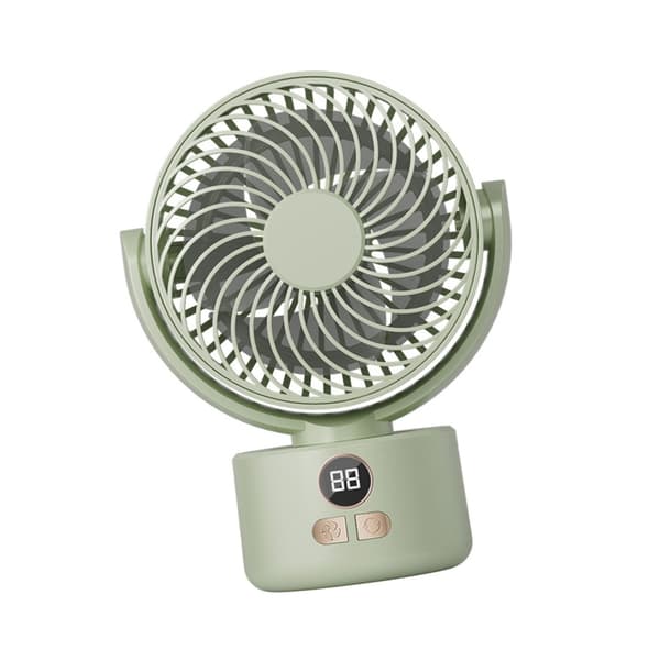 Campingventilator 3600mAh Batteridrevet Digital Temperaturvisning Køleventilator