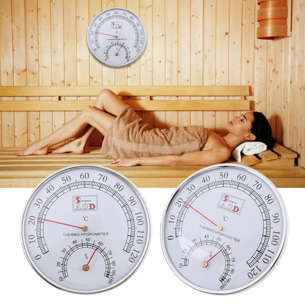 2-i-1 bastutemperatur- och luftfuktighetsmätare 0-120℃ 10％-100％RH Hög precision