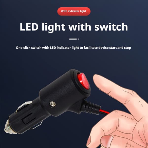 Højtydende bil lighter splitter dobbeltstik med afbryder til rejser 5cm