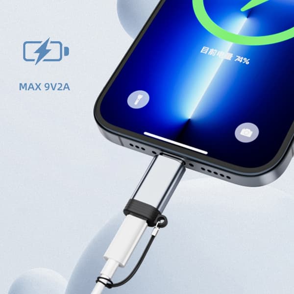 8Pin 8Pin til USB C han-konverteringsadapter til telefon 15 Plus og Pad Grey
