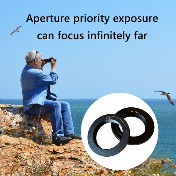 Objektivadapter i aluminiumslegering T2 kameraadapter til DSLR-kameraer T2 EOS