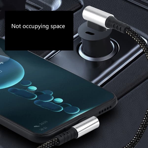 Snabb Laddning Nylon USB till Typ C Kabel 6A Snabb Dataöverföring för Surfplattor 0.25m single elbow