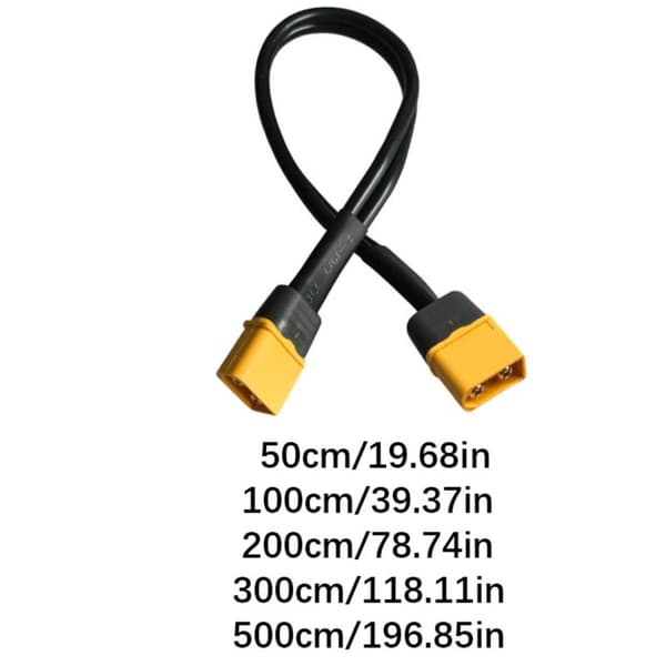 XT60 han-til-han adapterkabelledning 12AWG til elmotor og batteripakke 50cm