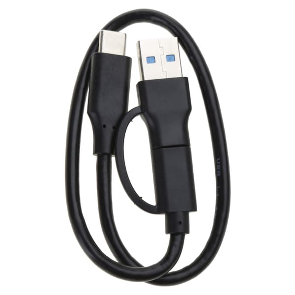 2-i-1 USB-A / C til USB-C-kabel for QC PD hurtiglading datasynkronisering 10 Gbps for mobiltelefon