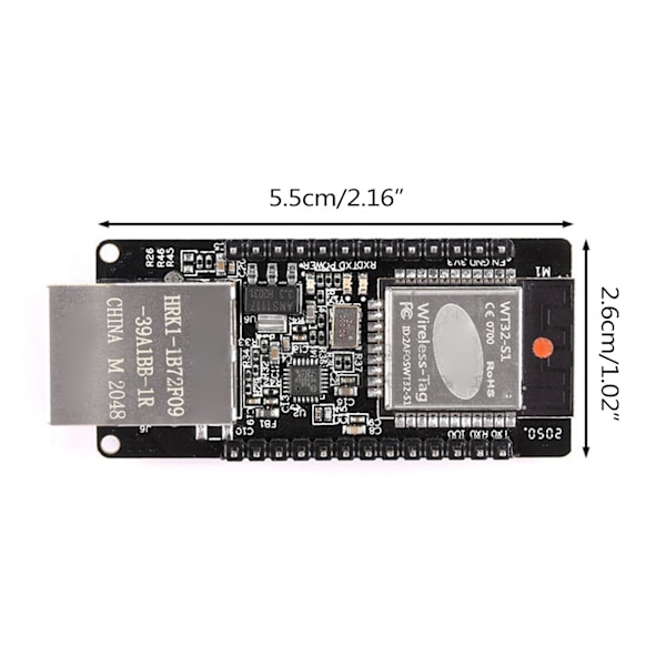 Högpresterande inbäddat seriellt portnätverk Ethernet Bluetooth-kompatibelt utvecklingskort 100 Mbps RJ45