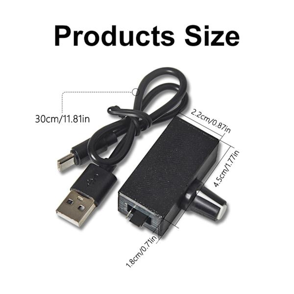 Justerbar PC Kjølevifte Hastighetskontroller, USB til 4Pin Adapterkabel, DC5V til 12V Strømkonvertere med 2/3 Veis Splitter null - One for two cable