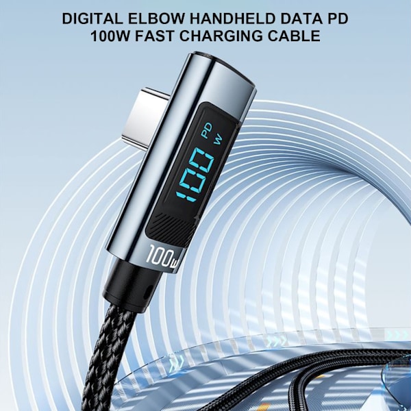 USB C till USB C Kabel 240W Snabbladdning med LED Indikator Lång för Smartphones 2m