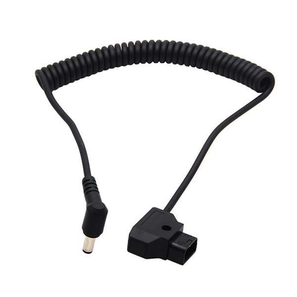 Kamera Spiralkabel D-Tap Hanstik Til DC 5.5x2.5mm Stik Strømkabel