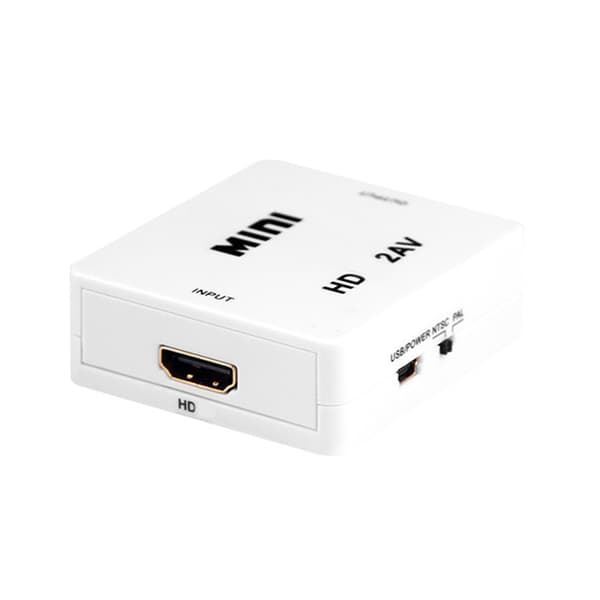 Multifunktionel HDMI-kompatibel til AV 3Rca til Scaler Adapter Video Composite Converter Mini Converter Box Black
