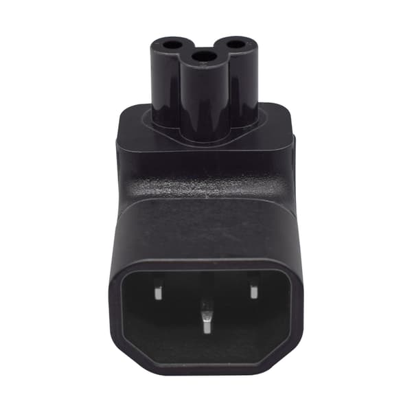 IEC320 C14 til C5 Strømstik Han til Hun Strømstik Adapter 10A 250V Bend down