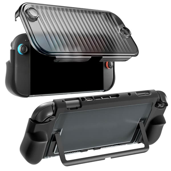 Øvre og nedre deksel for NS2 Full Coverage Hard Shell Game Console Beskyttelsesveske Støtsikkert spilltilbehør Black
