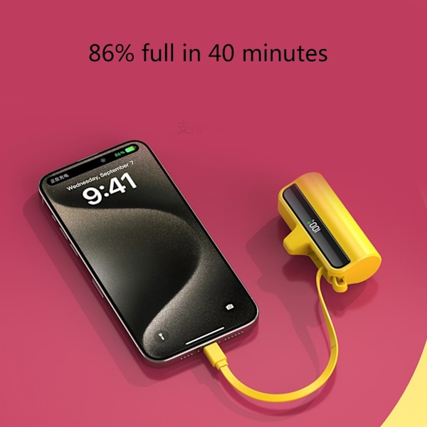 Bärbar Svetsladdning Fodral TypC Power Bank Huvudladdningslösning Yellow