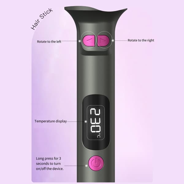 Automatisk krølltang Intelligent temperaturkontroll Hårkrøller 180 cm ledning Pink EU Plug