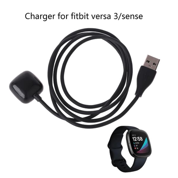 Laddningsadapter Dockningsstation Laddningskabel för Fitbit Versa 3 för Smart Wa