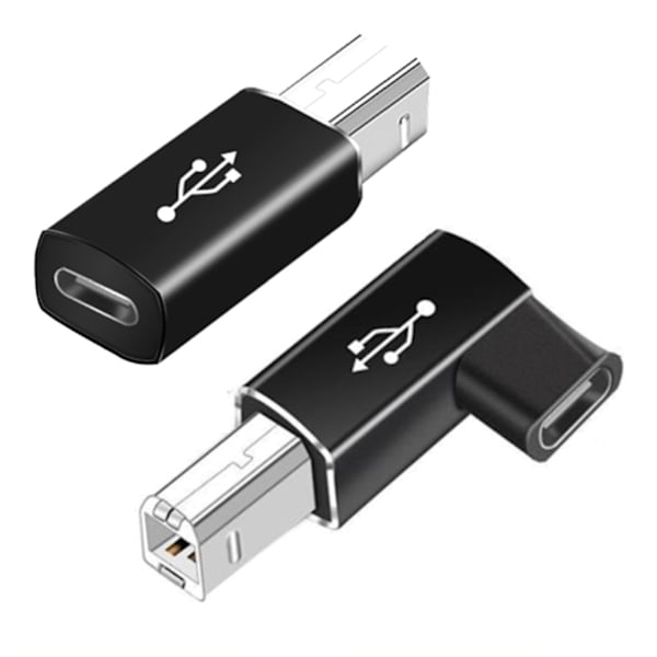 USB C Hunn til USB Firkant Hann Adapter Type C til USB Lader Konverter USB null - Elbow silver