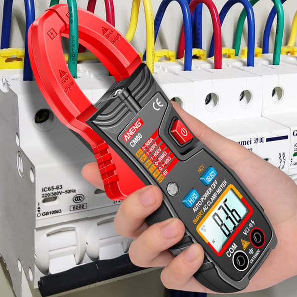 Professionel digital tangamperemeter AC strøm 600V AC/for DC Volt digitalt multimeter Black