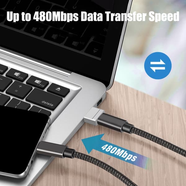 2 stk. USB A han til Type C hun adapterstik til alsidig enhedsbrug Grey