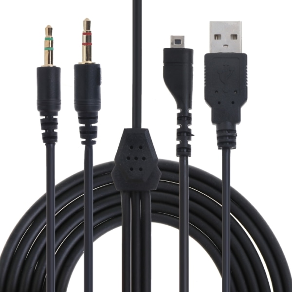 Ersättnings USB 3,5 mm Mic Audio Kabel Hörlurar Kabel PVC Mjuk Slitstark Wire för SteelSeries Arctis 3 5 7 Pro hörlurar