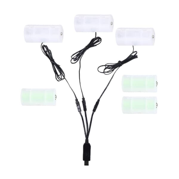3i1 USB til D-celle batteriudskiftning til LED-lysdekorationer, lampe, legetøj, støvsuger 3V version
