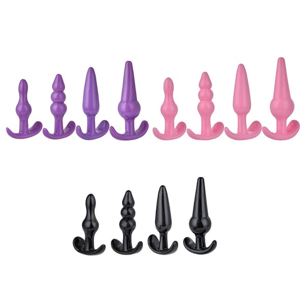 4 stk/sett Anusdilatasjon Buttplugg Buttplugg Prostatastimuleringsmassasjeapparat Black