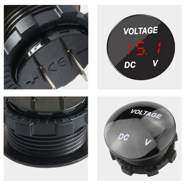 Digital voltmeter spændingsmåler LED panel til DC 12-24V bil motorcykel Green