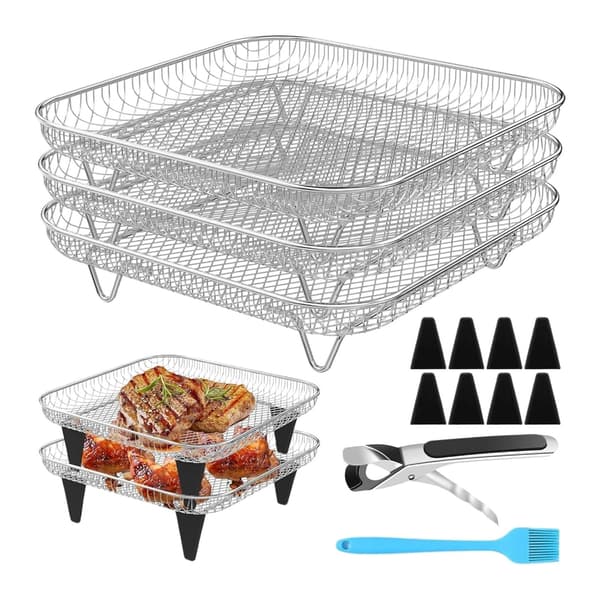 Fødevaredehydratorstativer i rustfrit stål, brødristerholder, tilbehør til airfryere