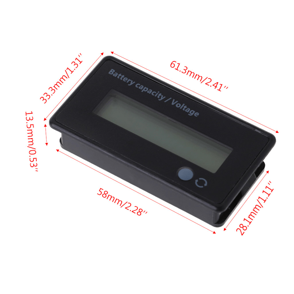 12V-84V Blybatteri Kapacitetsindikator Spänningsmätare Voltmeter LCD-skärm