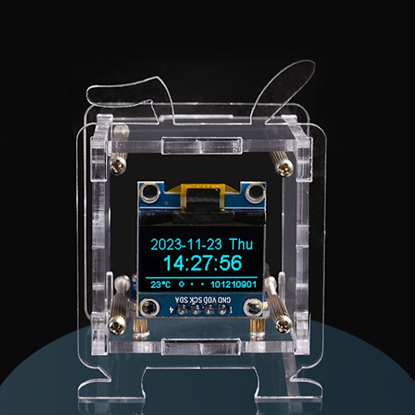WiFi Klockmodul OLED Display DIY Tid Datum Temperatur Luftfuktighet Väderprognosindikator DC5V Klocka